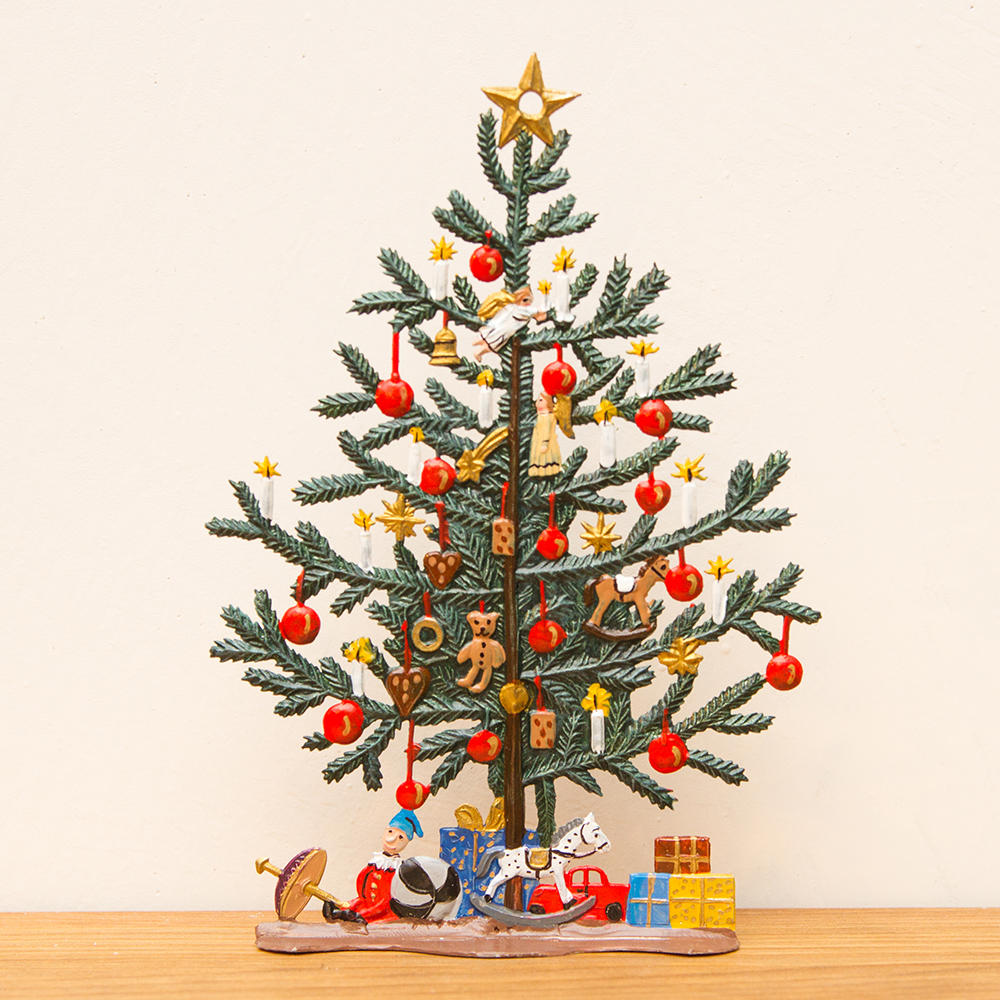 大きなツリーとプレゼント 錫のクリスマス飾り Andchild
