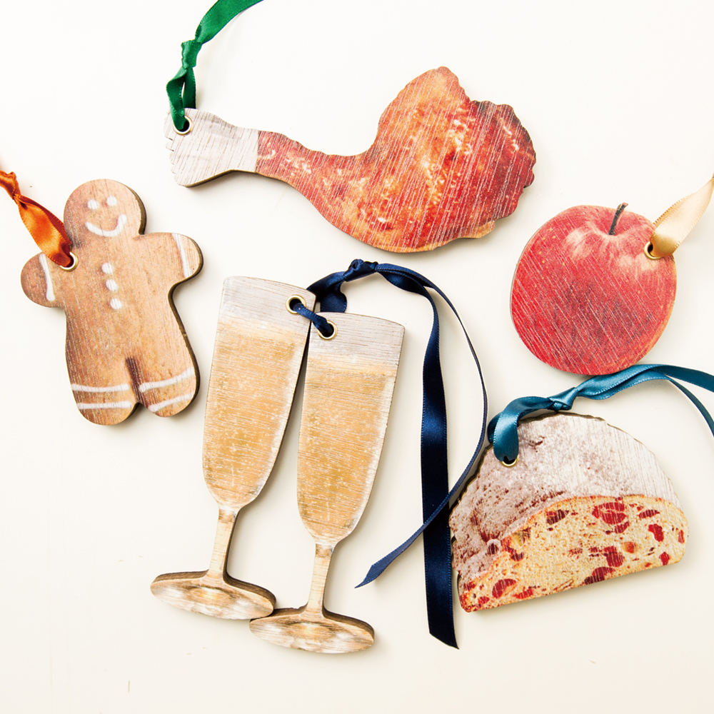 KLOKA wood ornament「Chiristmas Food&Drink Set」【シャンパン&チキン】