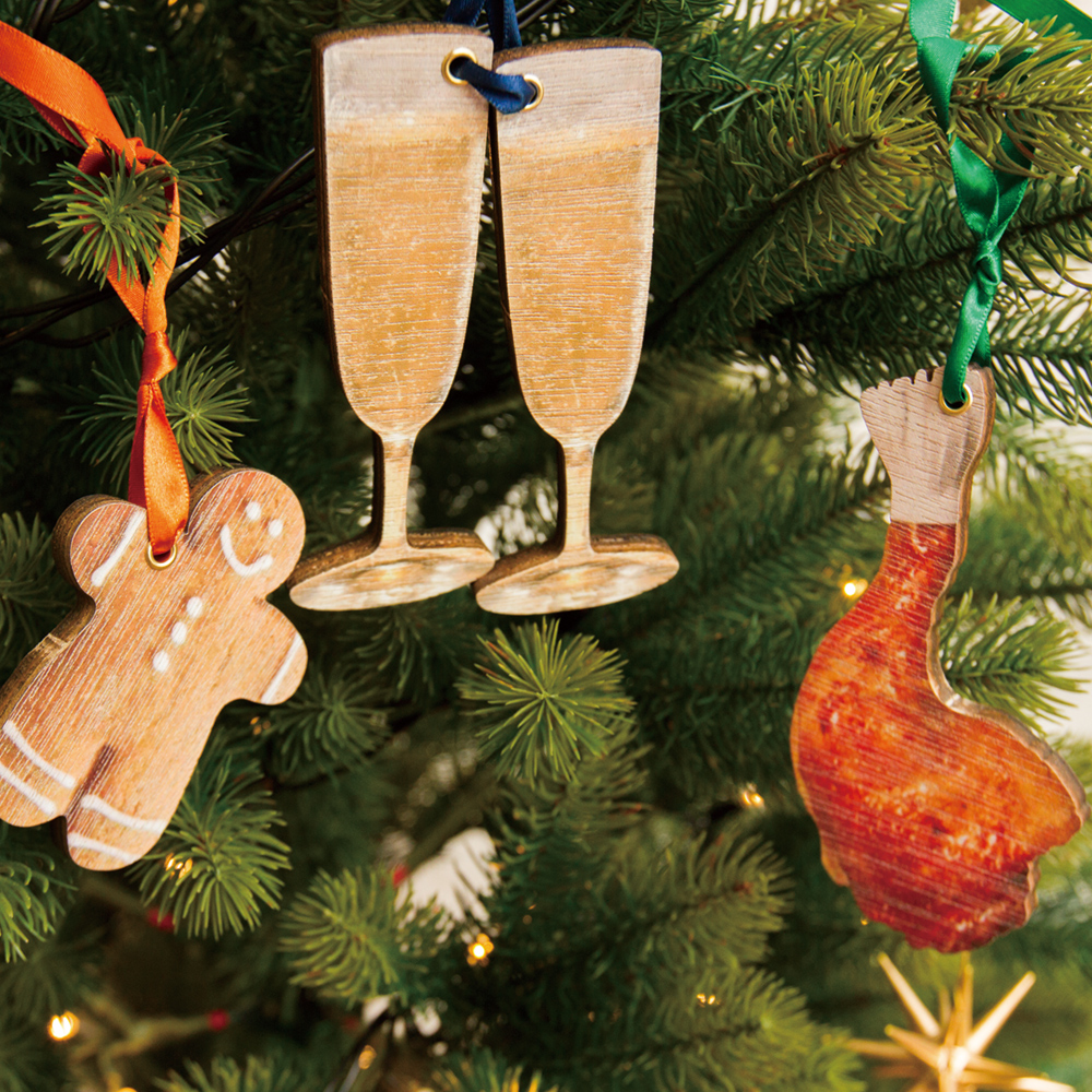 KLOKA wood ornament「Chiristmas Food&Drink Set」【シャンパン&チキン】