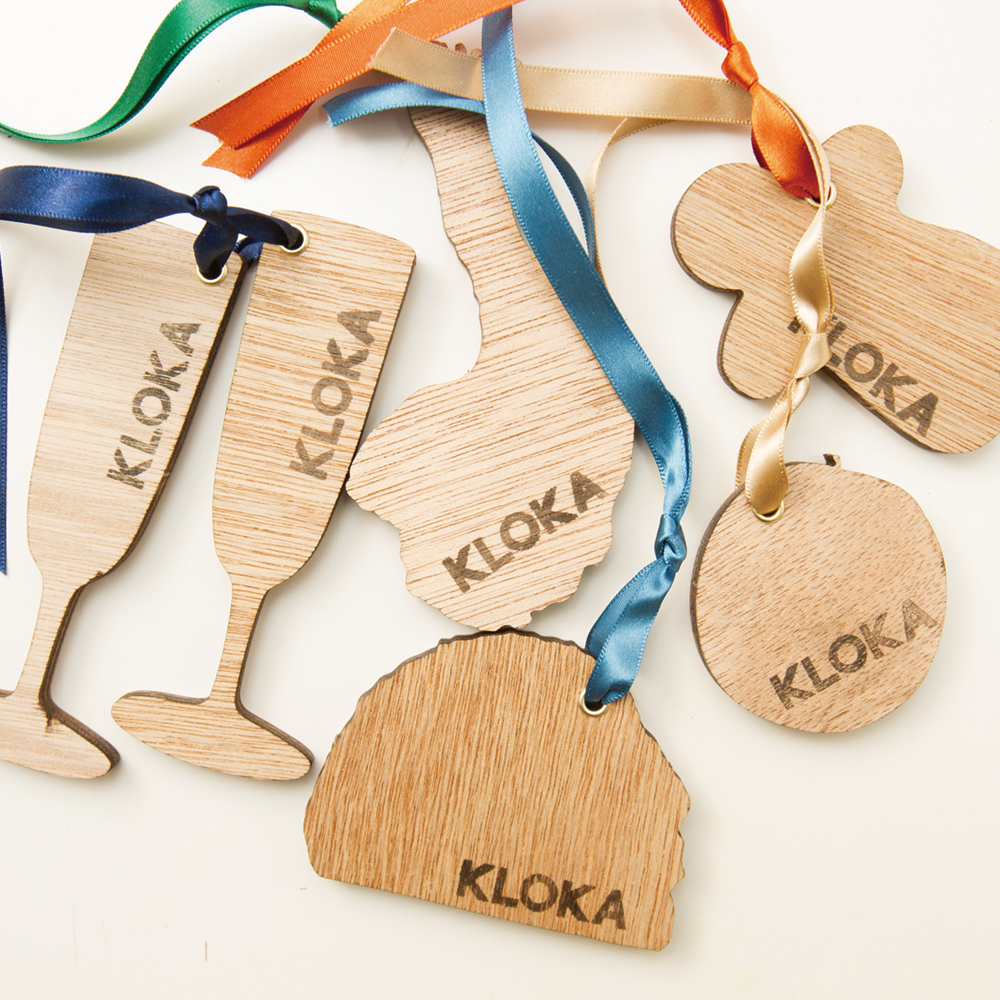 KLOKA wood ornament「Chiristmas Food&Drink Set」【シャンパン&チキン】