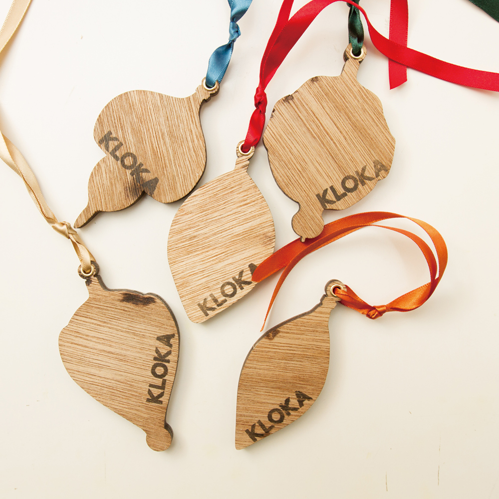 KLOKA wood ornament「Christmas Ornament set」【ビール&ピザ】